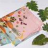 silk twill scarf with tropical fruit