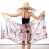la fleur noire sarong pareo 100% cotton desinged in hawaii made in italy