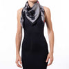 la fleur noire silk twill scarf designed in hawaii made in italy