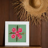 16x16 green background floral print hawaiian art