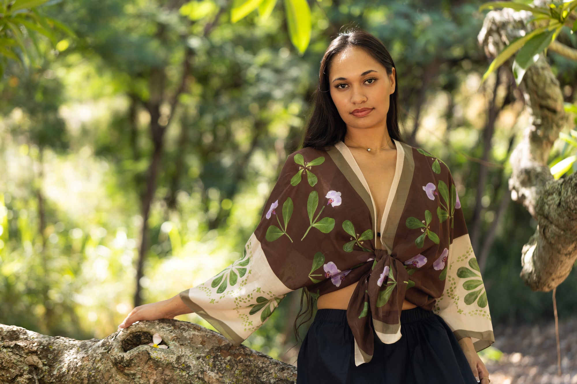 Violet Tide - Kimono Top - Neutral