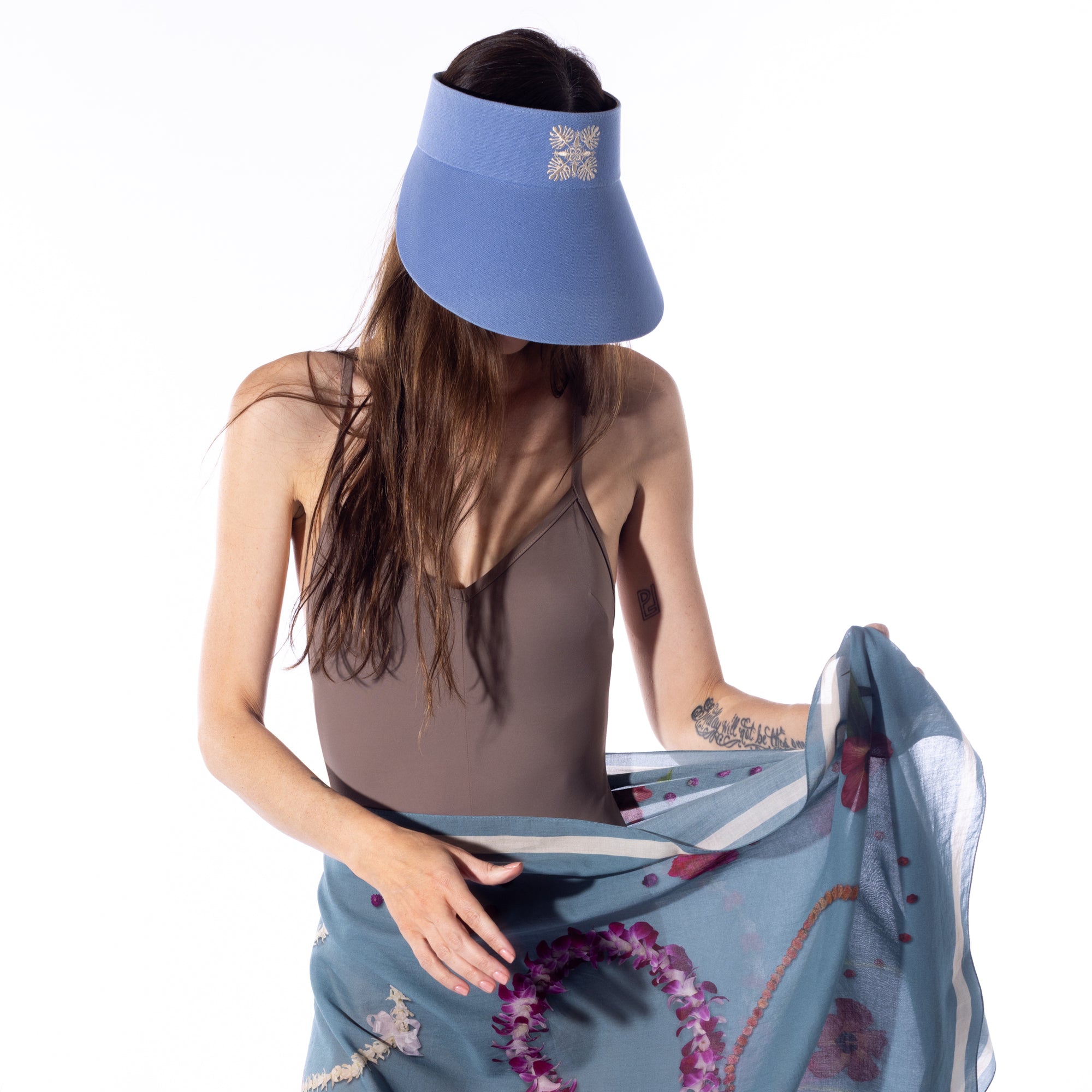 Hawaiian Sun Wide Brim Canvas Visor | Sky