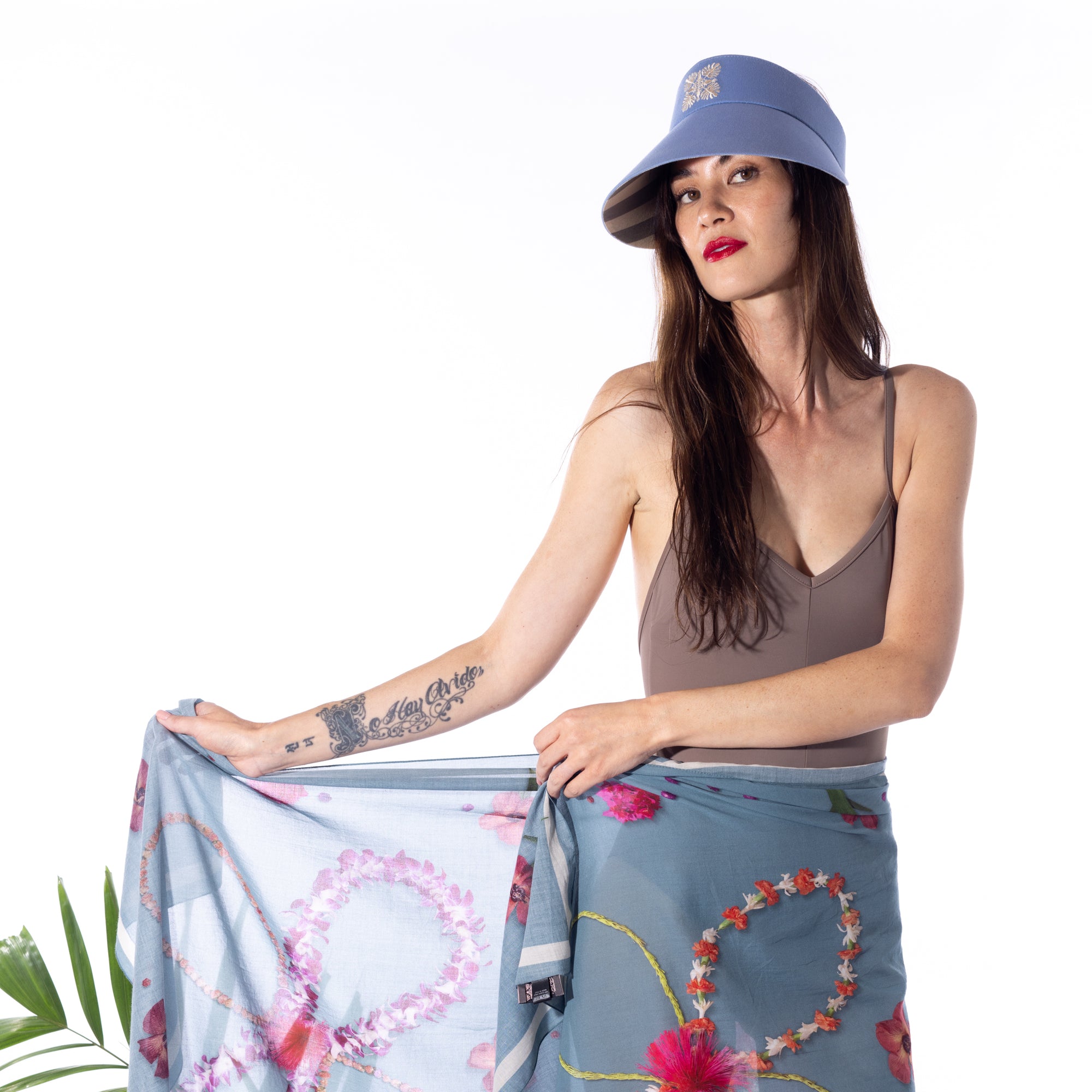 Hawaiian Sun Wide Brim Canvas Visor | Sky