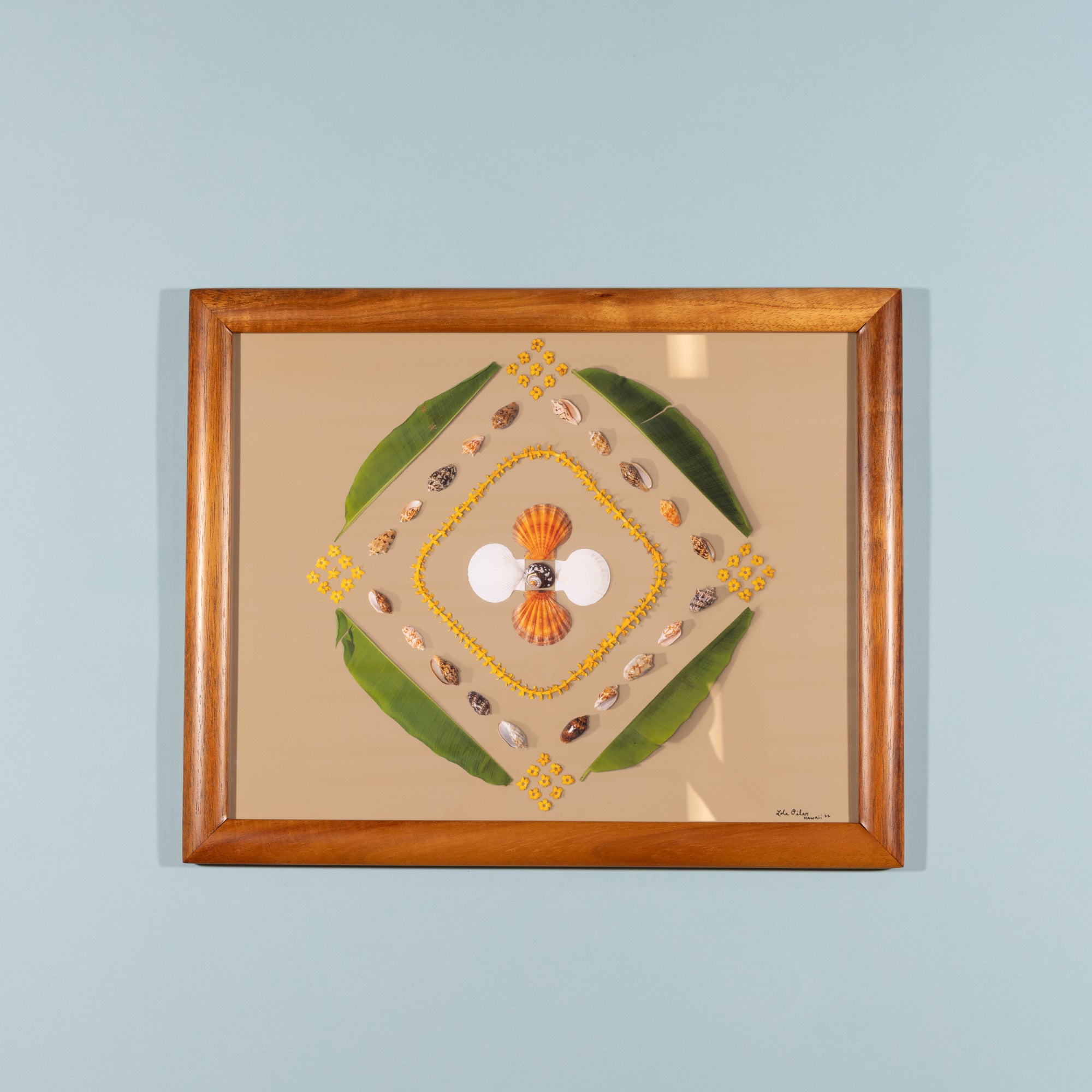 Sandy Beach with Koa Wood Frame