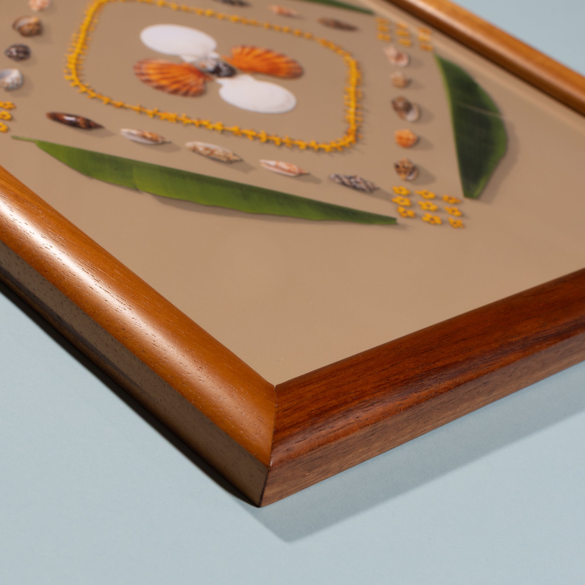 Sandy Beach with Koa Wood Frame