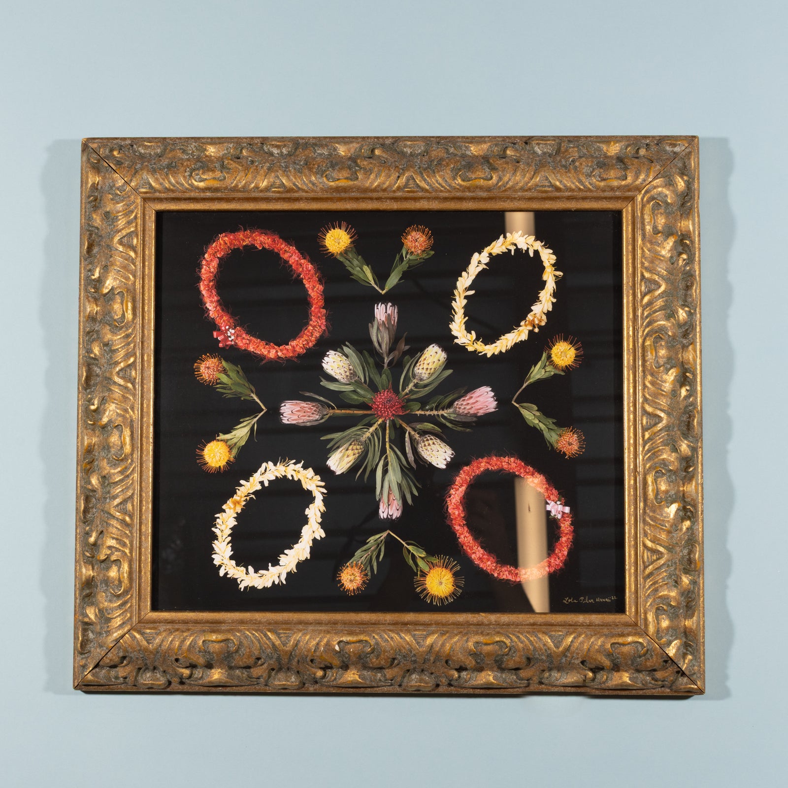 Ali'i with Gilded Antique Frame