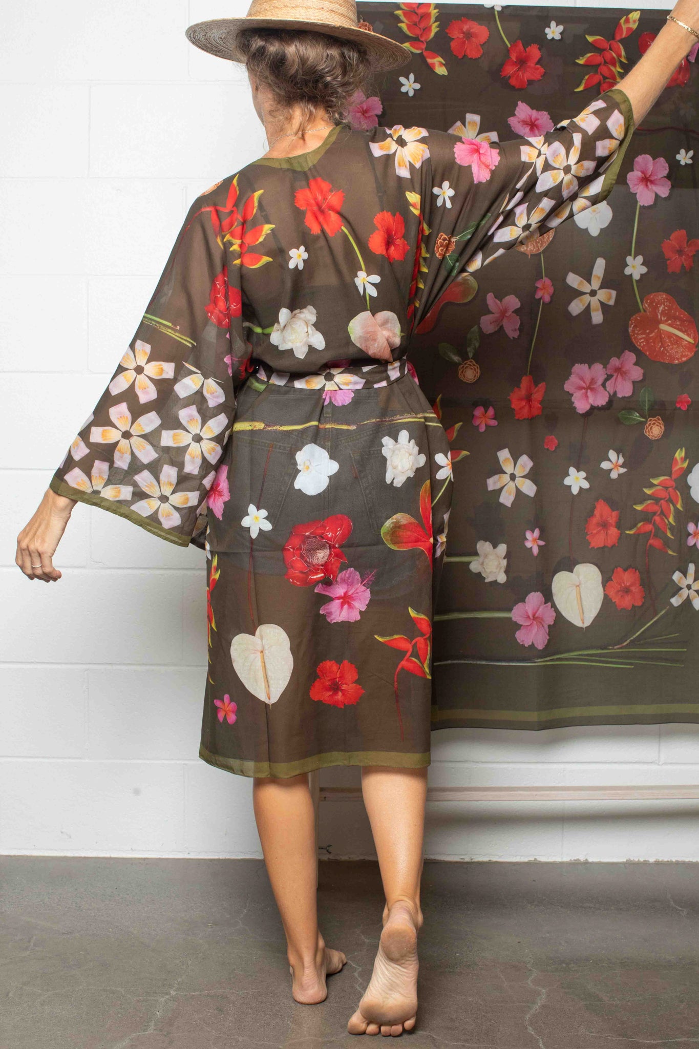 TropiCool - Moss Green - Cotton Kimono Robe