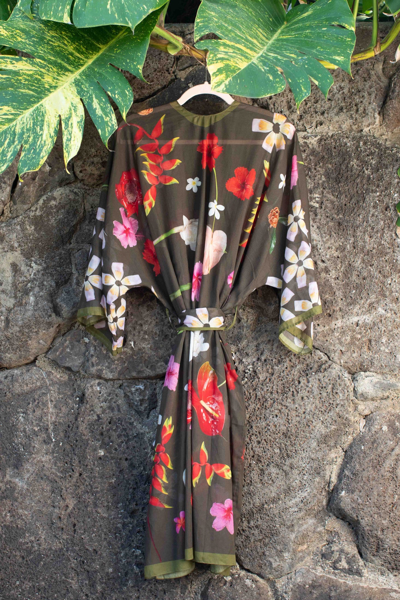 TropiCool - Moss Green - Cotton Kimono Robe