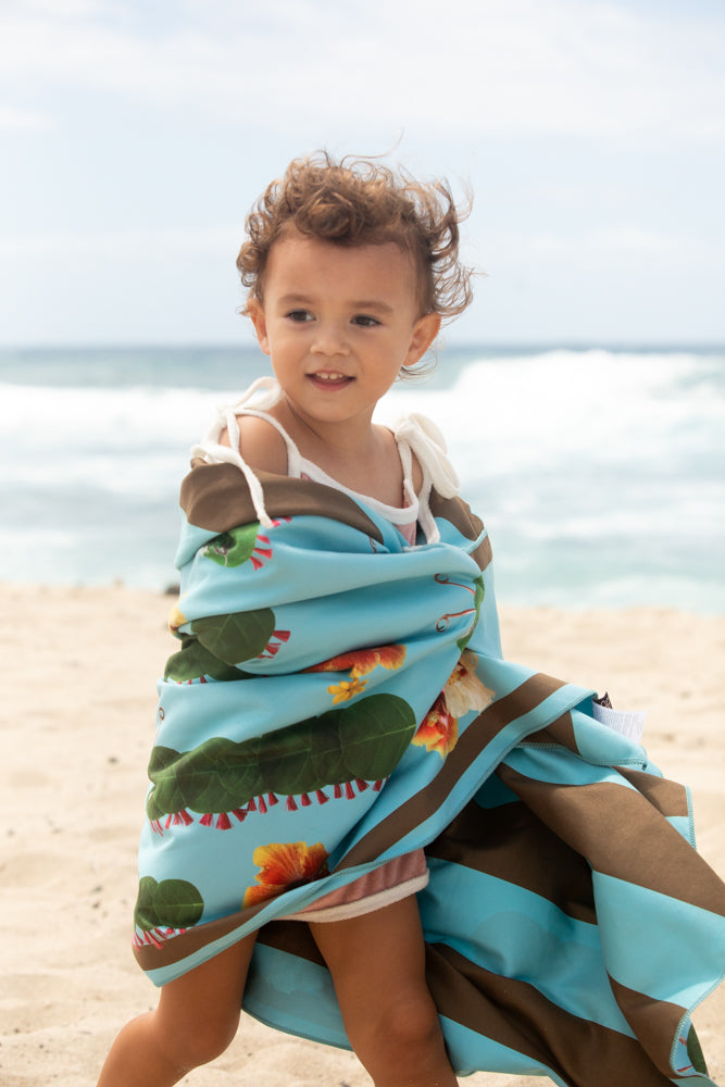 Fuzzy Caterpillars - Hooded Kid Beach Towels