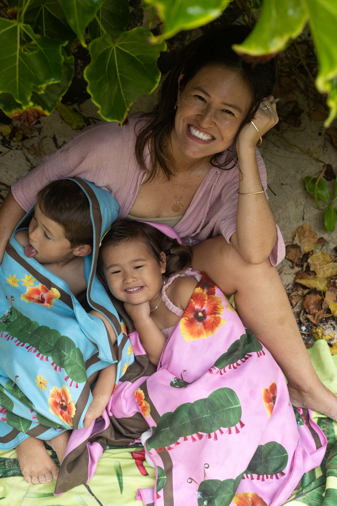 Fuzzy Caterpillars - Hooded Kid Beach Towels