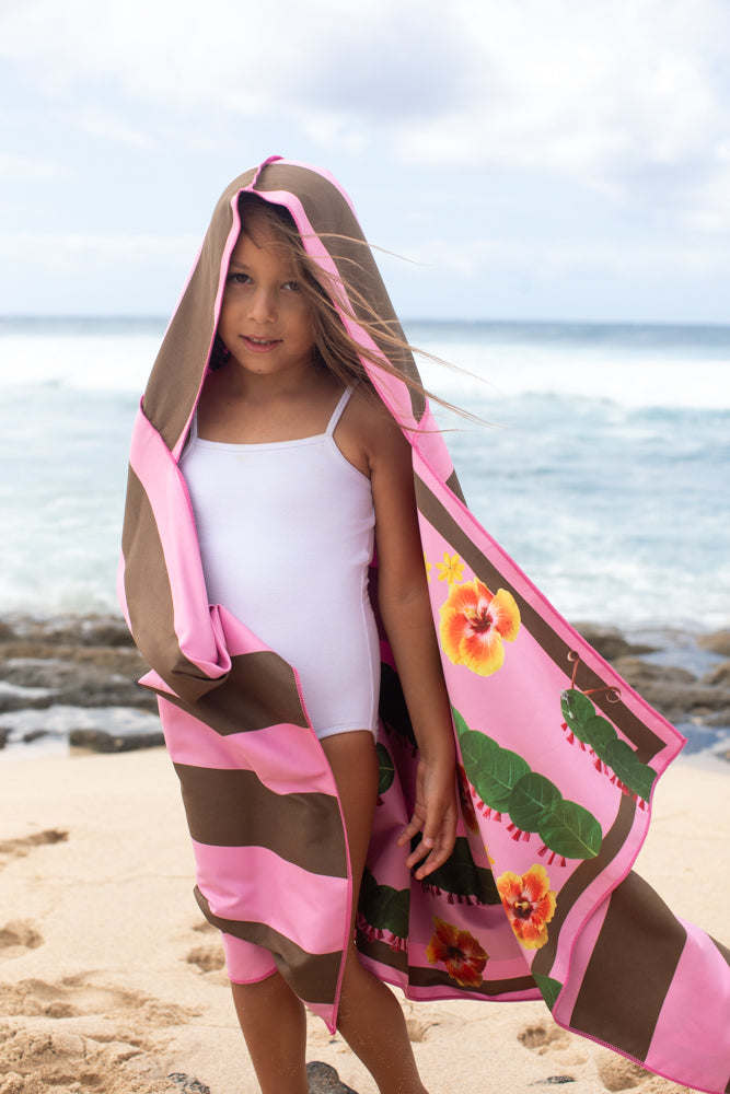 Fuzzy Caterpillars - Hooded Kid Beach Towels
