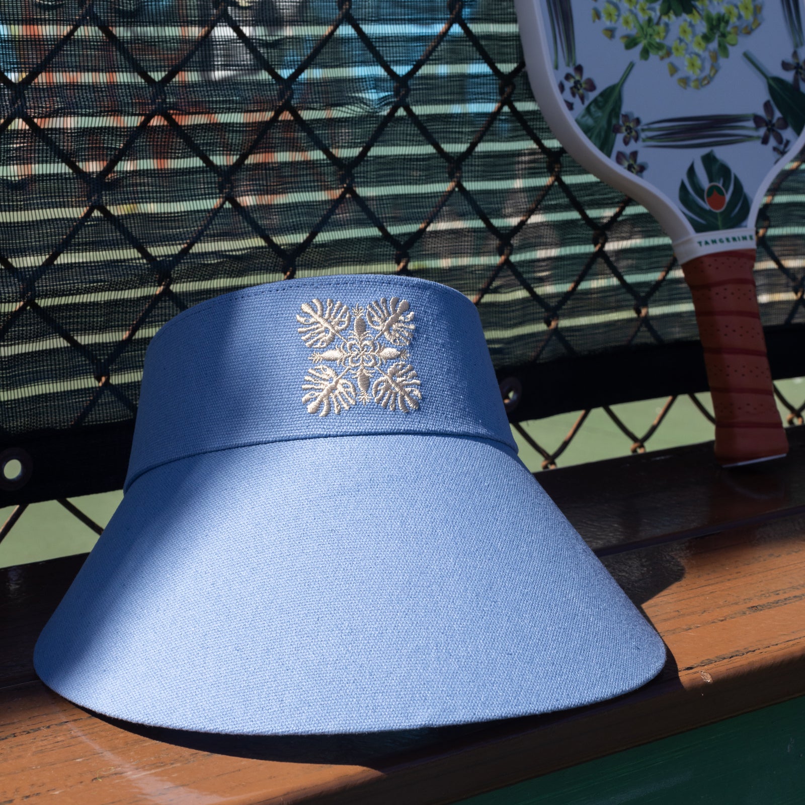 Wide brim pickleball visor for women — sun protection on the court