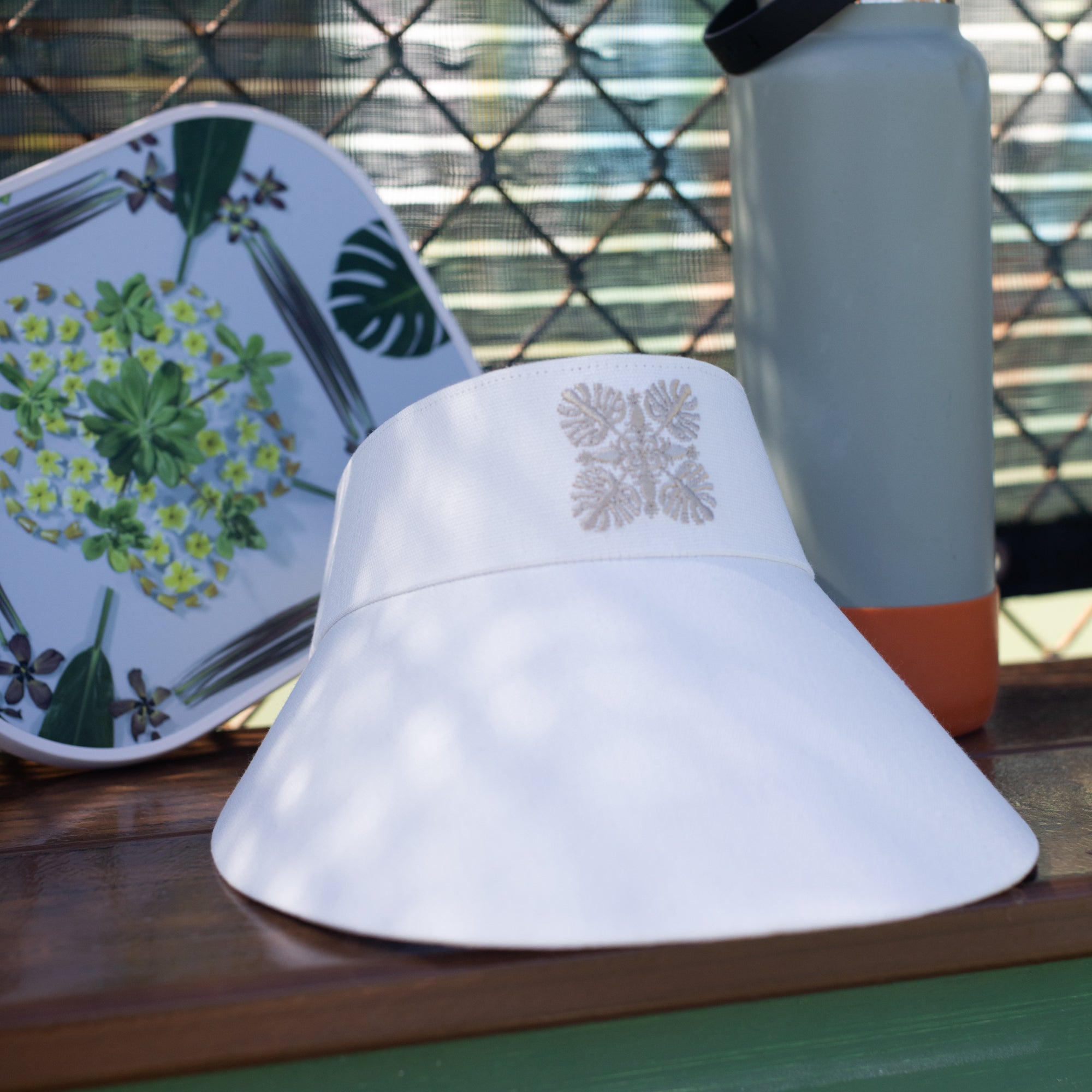 Hawaiian Sun Wide Brim Canvas Visor - Cloud