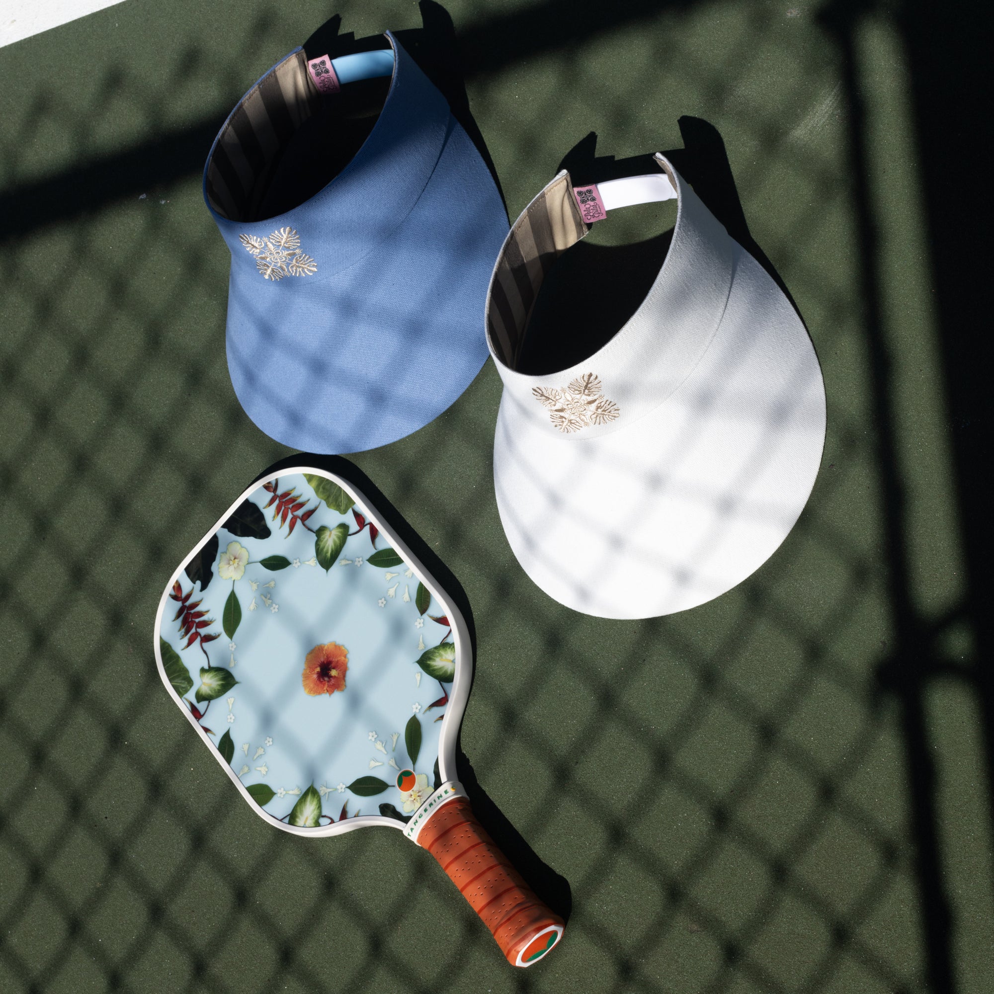 cream, blue, tennis visor, pickleball visor, sports visor