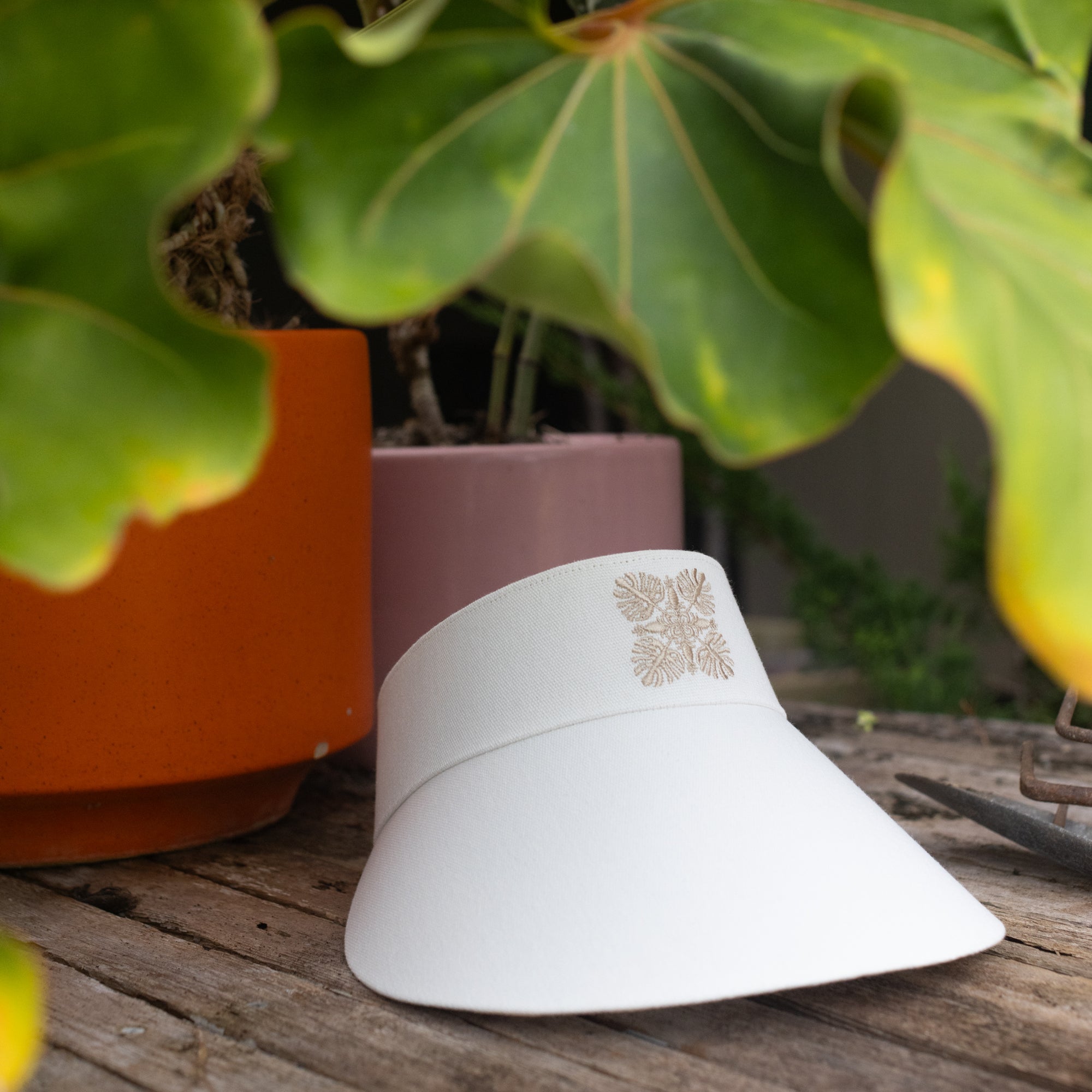 Hawaiian Sun Wide Brim Canvas Visor - Cloud