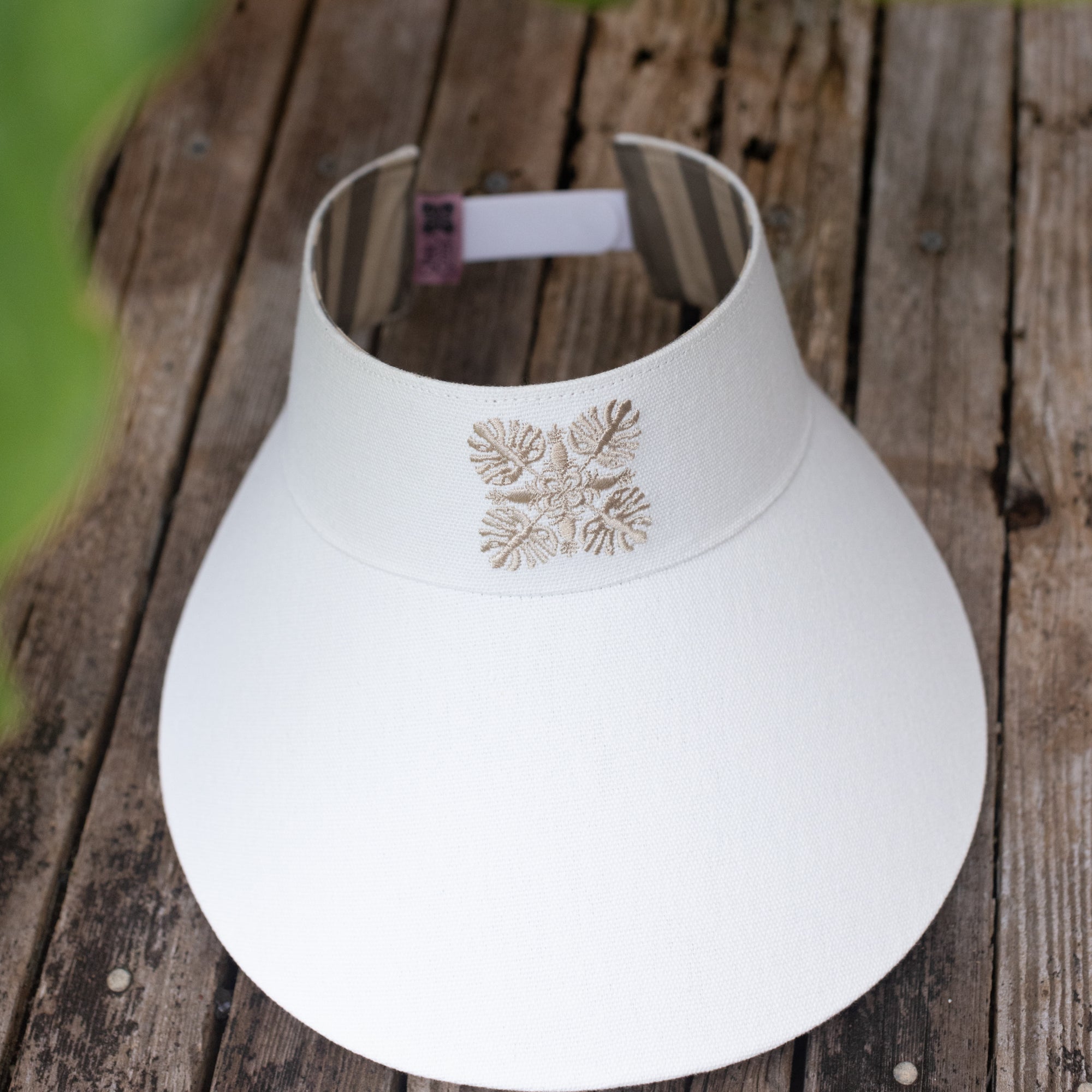 Hawaiian Sun Wide Brim Canvas Visor - Cloud