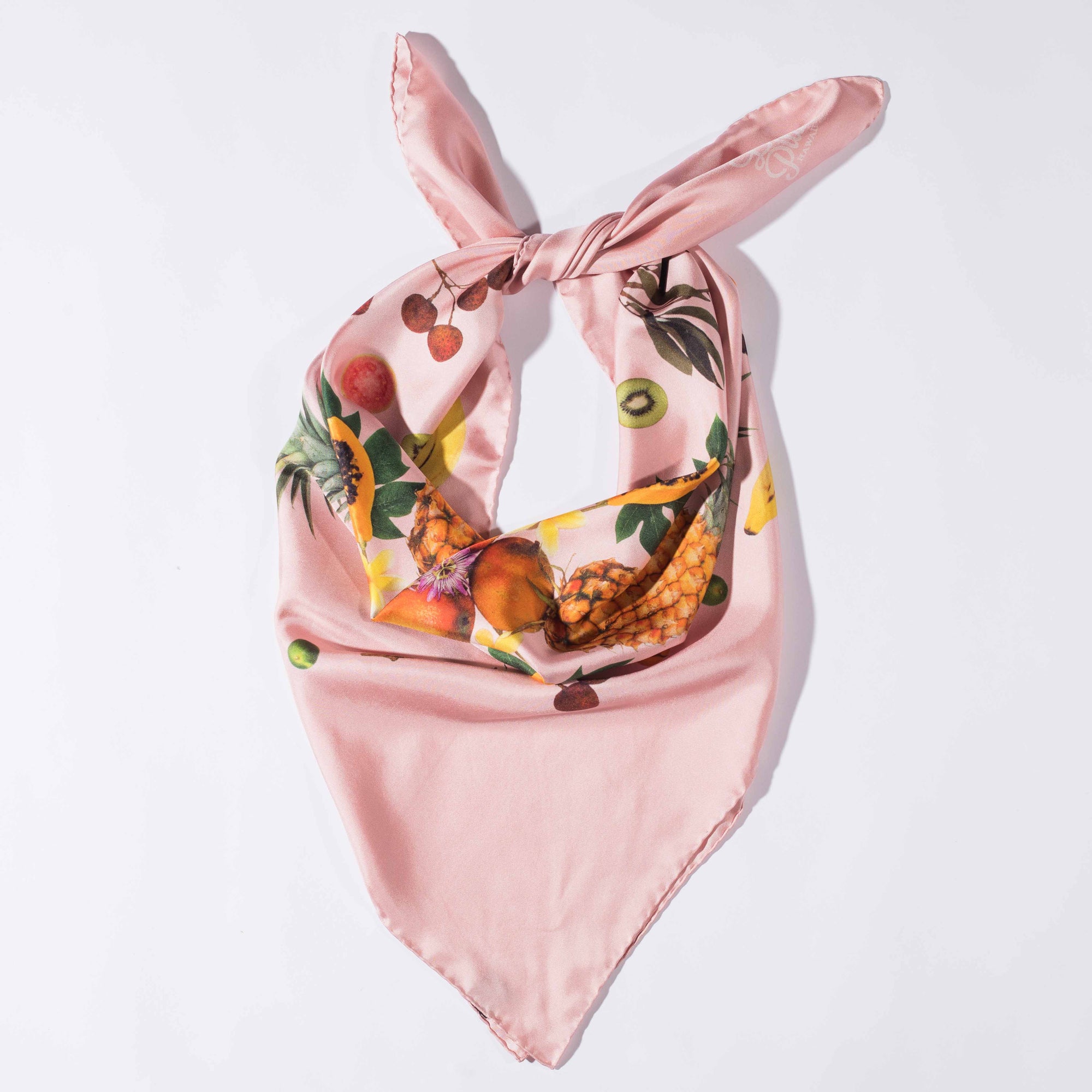 light pink silk scarf hand rolled edges silk twill
