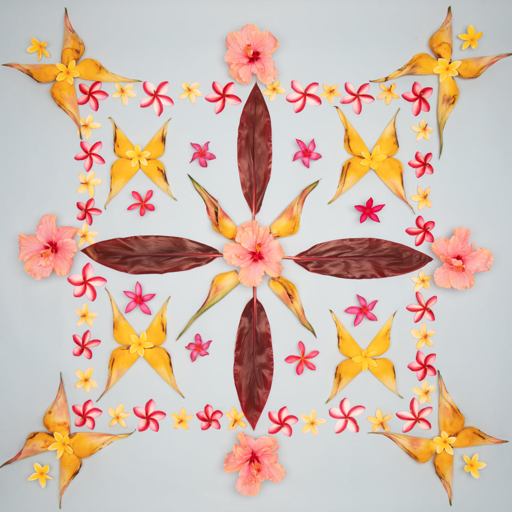 heliconia butterfly print with hibiscus plumeria inspired by hawaiian quilt