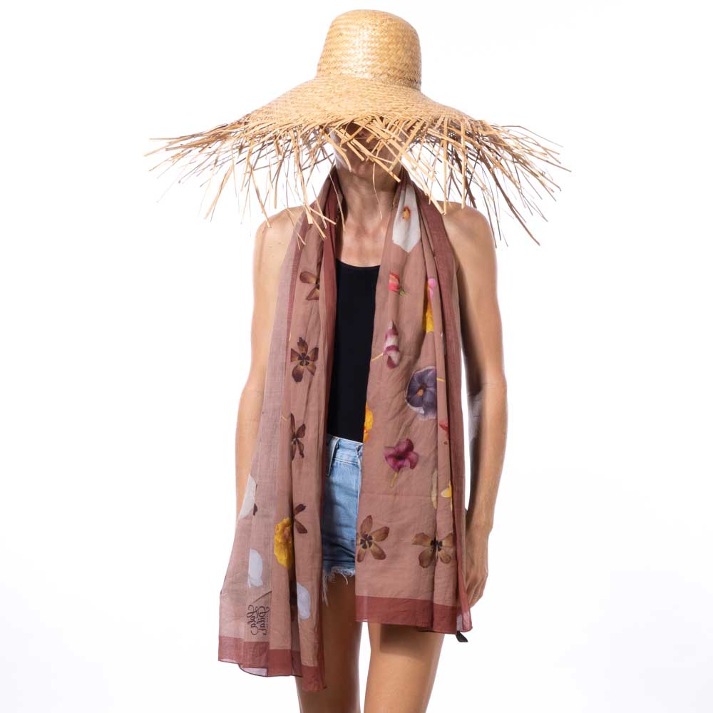 haute couture lola pilar hawaii pareo sarong hau flowers hibiscus plumeria designed in hawaii made in italy 100% cotton wrap shawl scarf beach coverup
