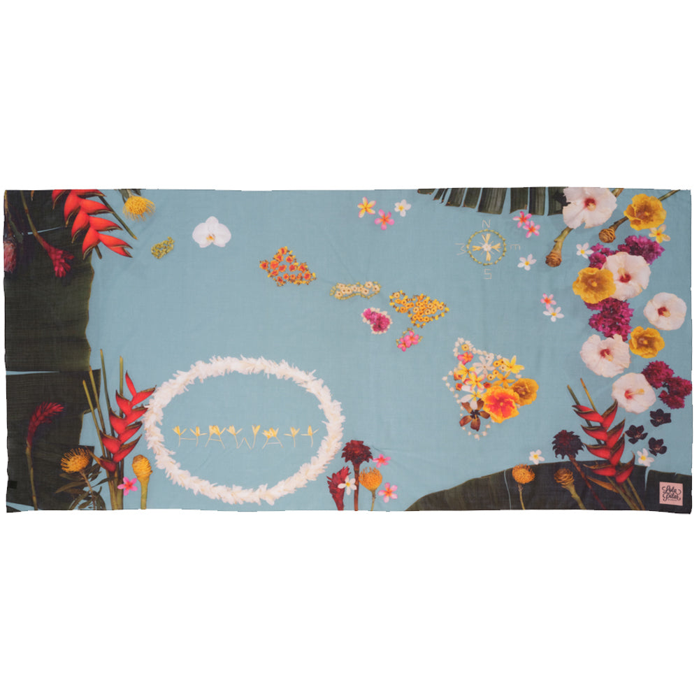 sea blue hawaii map pareo sarong