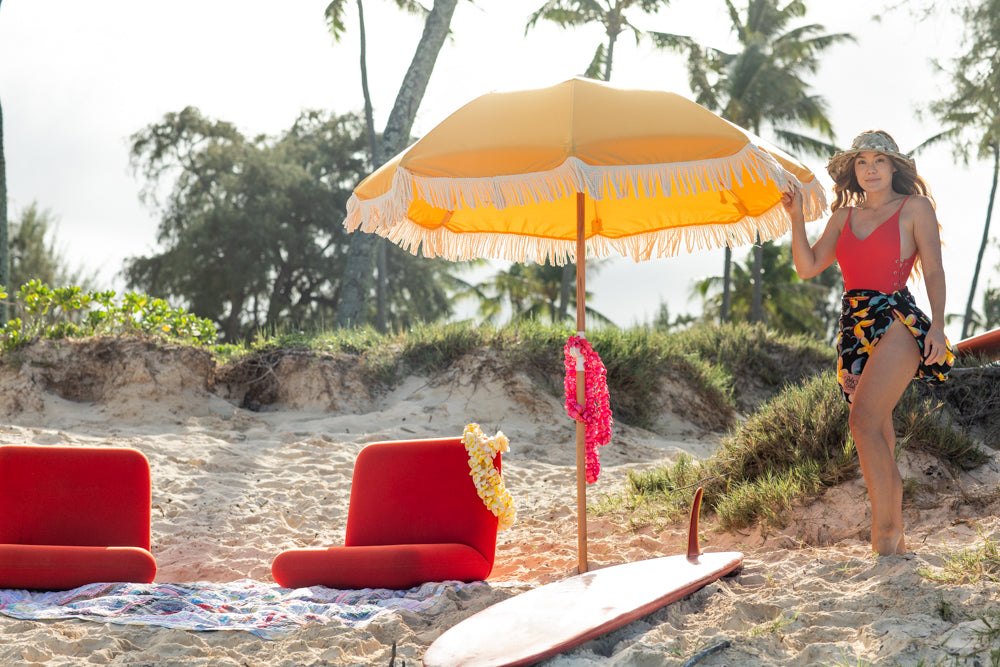 blue jade and plumeria sarong / pareo