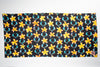 black sarong pareo with blue jade and yellow plumeria 100% cotton designed in hawaii made in italy