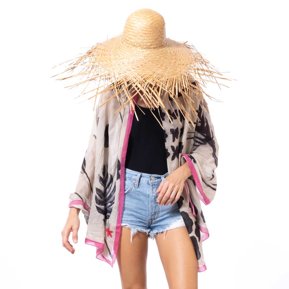 la fleur noire sarong pareo 100% cotton desinged in hawaii made in italy