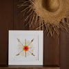 limited edition white background photo of hibiscus and coconut palm pieces