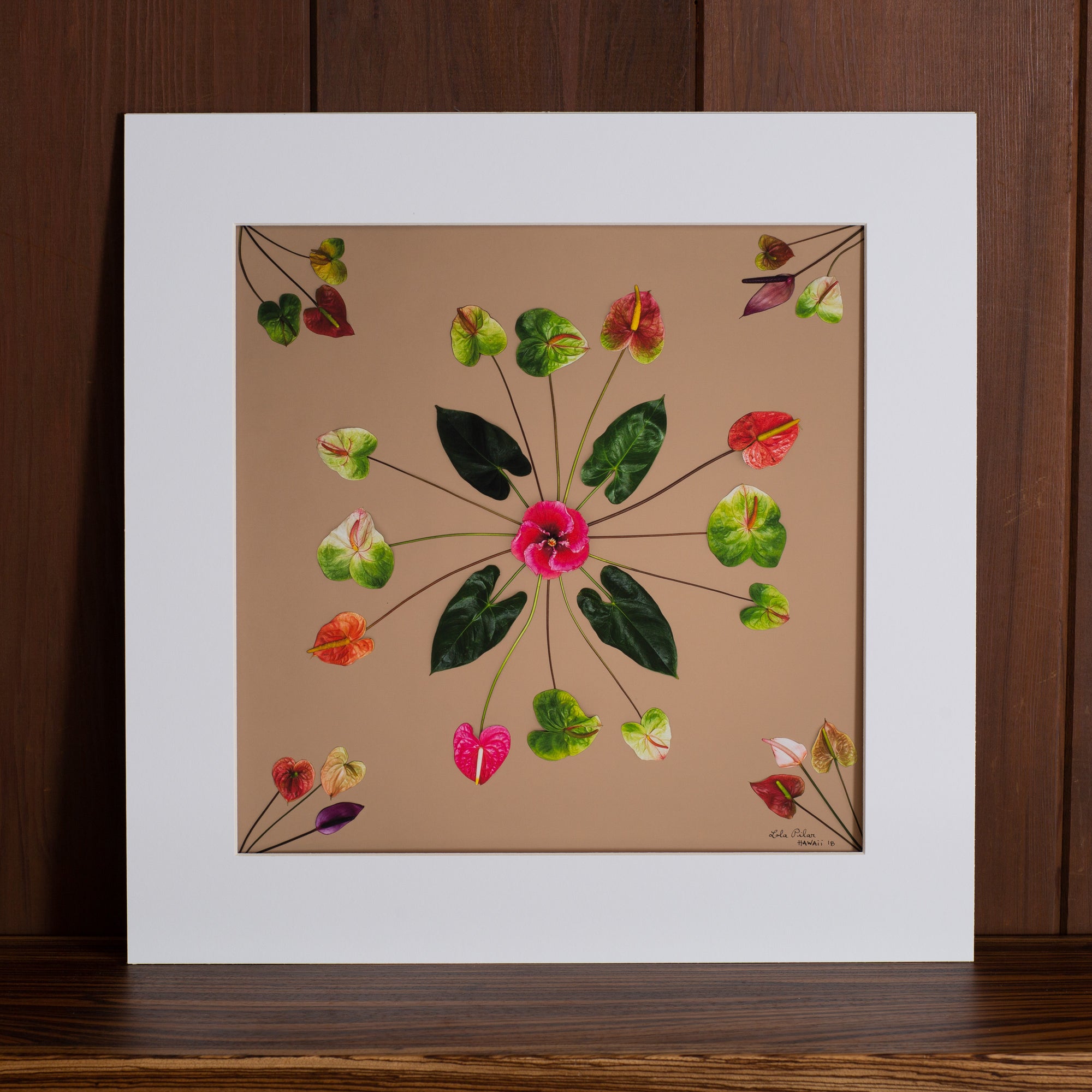 16x16 anthurium hawaiian quilt photo design