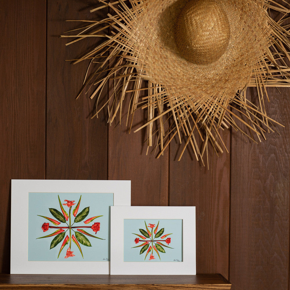 quilt design photo using torch ginger and sexy pink heliconia