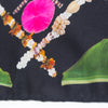 details of silk scarf with hand rolled edges and hawaiian leis