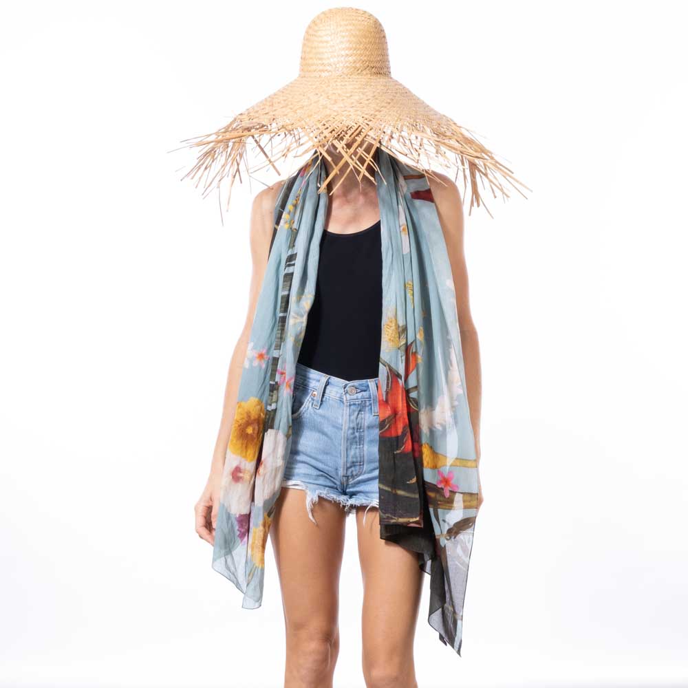 pareo sarong scarf hawaii island map 100% cotton