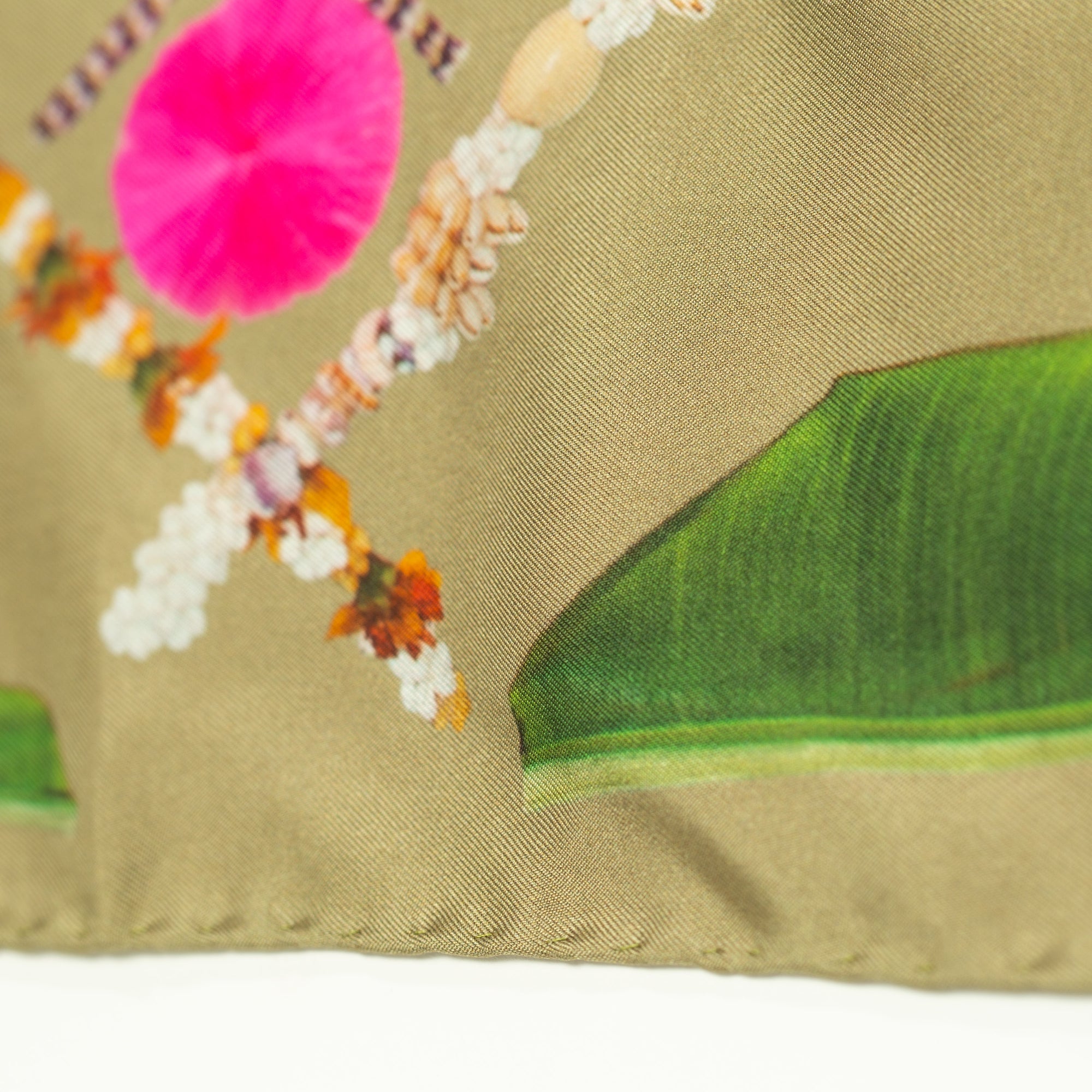 hand rolled edges silk scarf designed in hawaii