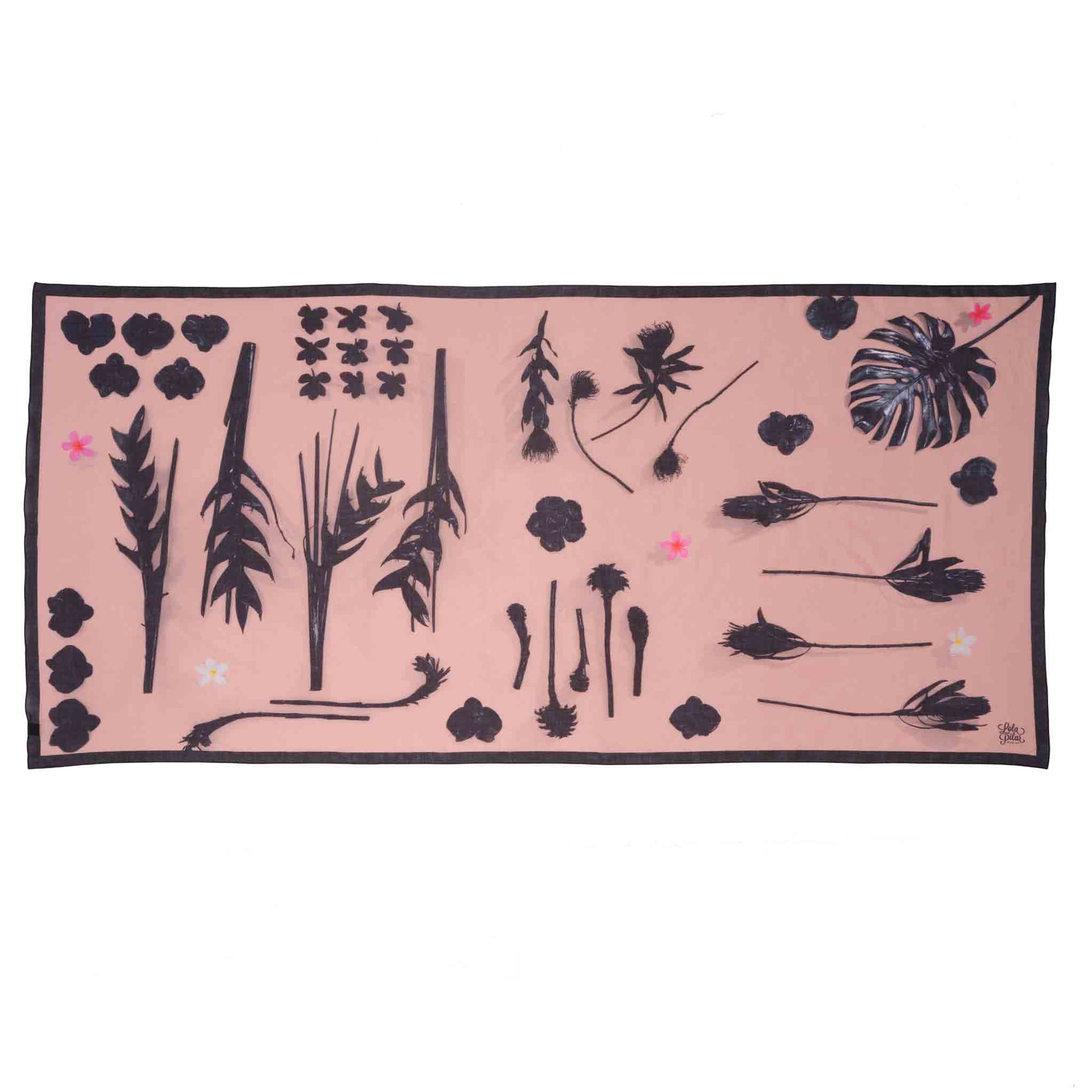 la fleur noire sarong pareo 100% cotton desinged in hawaii made in italy