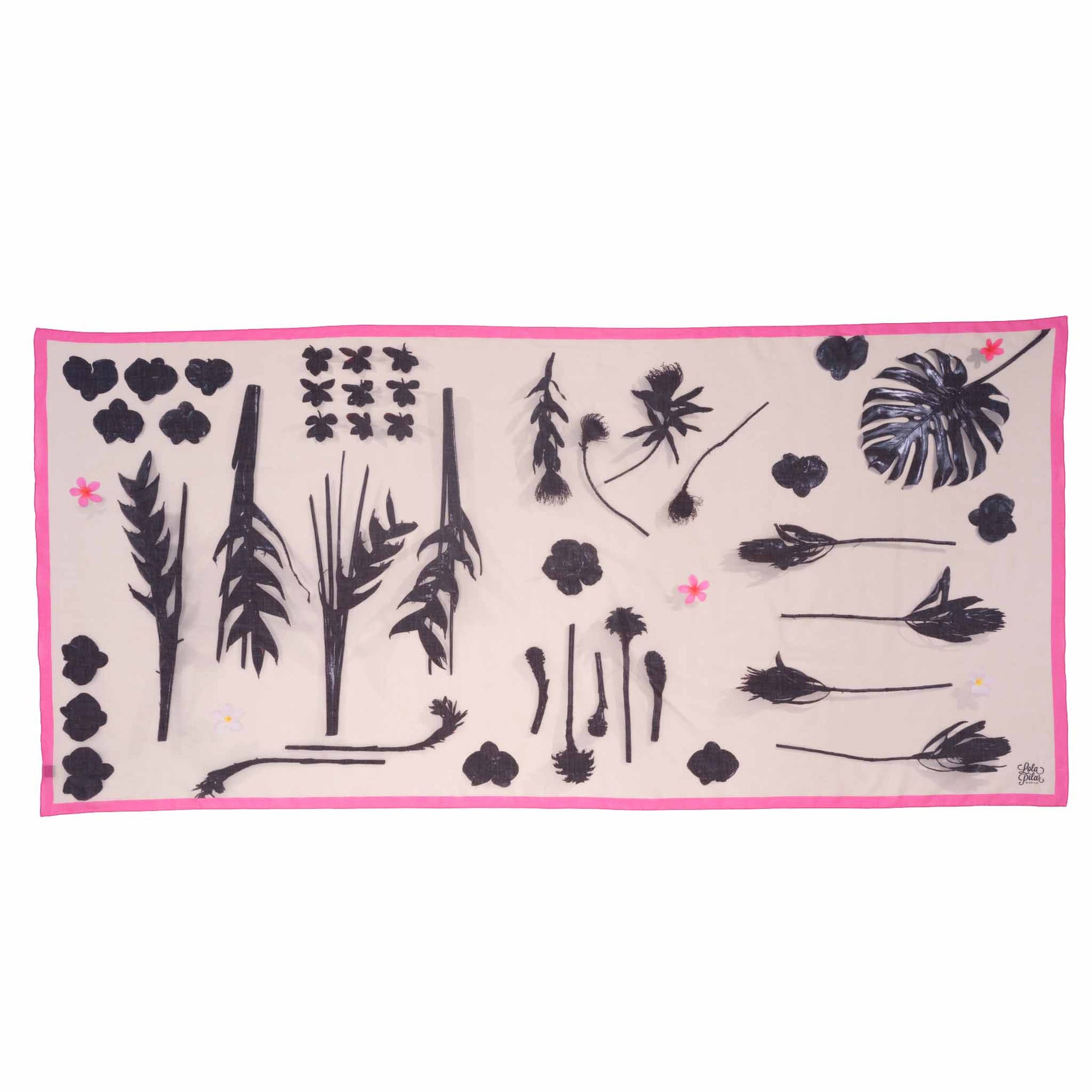 la fleur noire sarong pareo 100% cotton desinged in hawaii made in italy