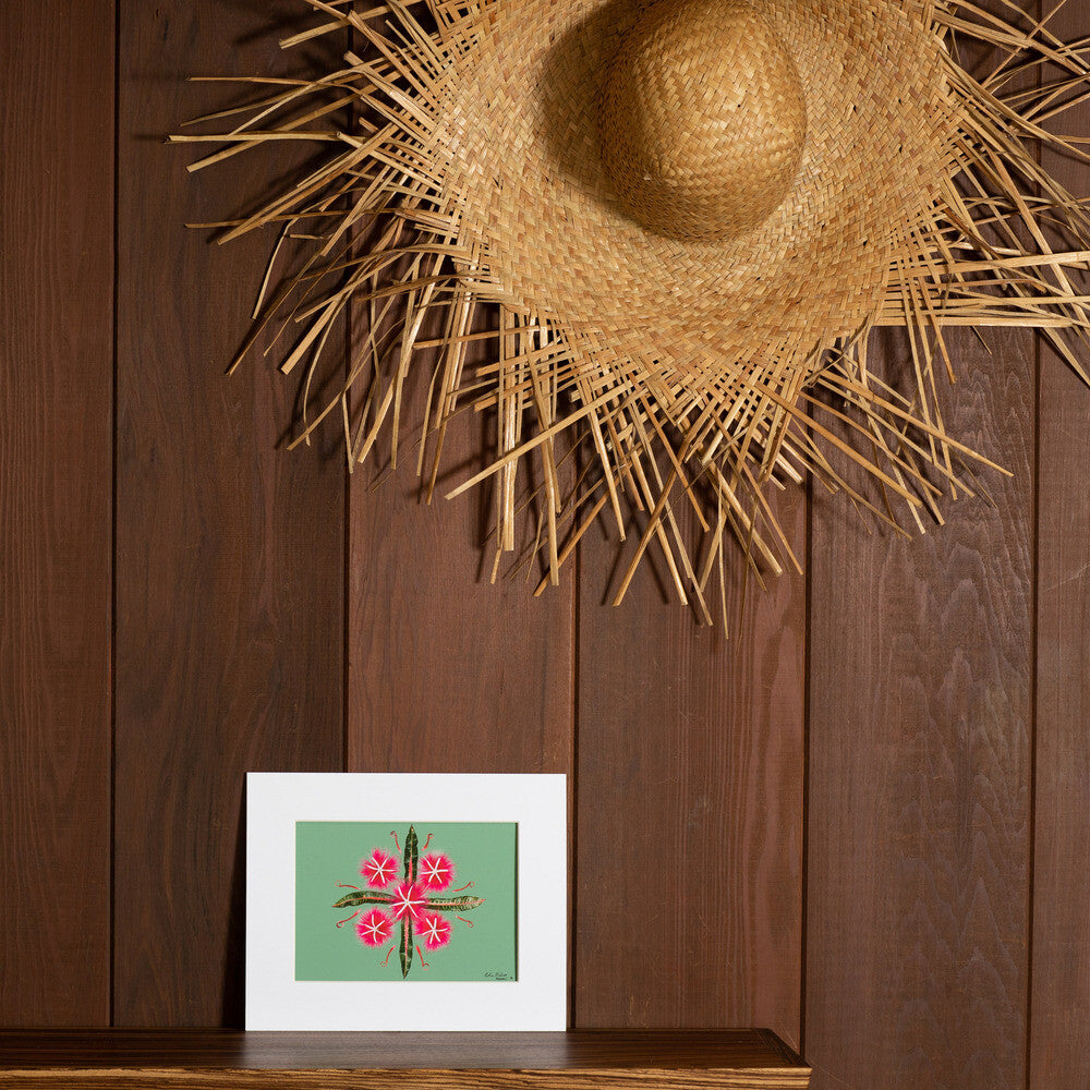 tropical hawaiian flower quilt artwork