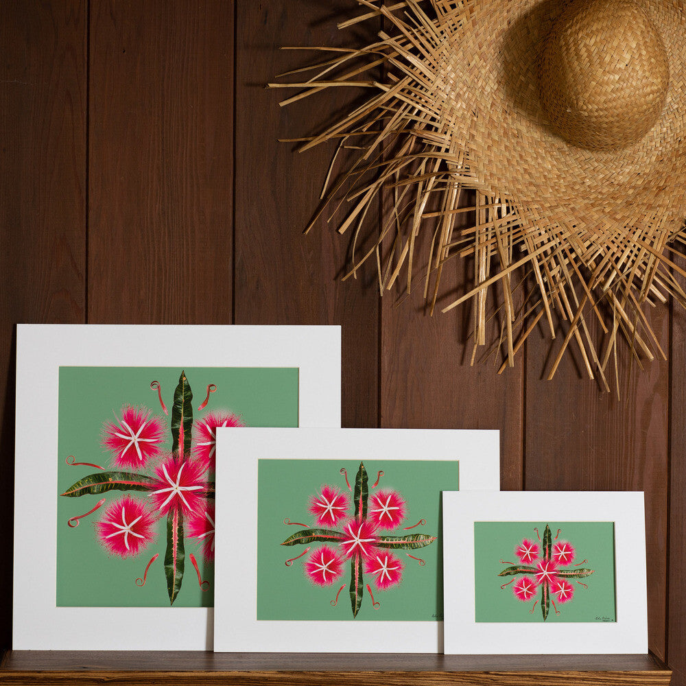 green hawaiian quilt artwork