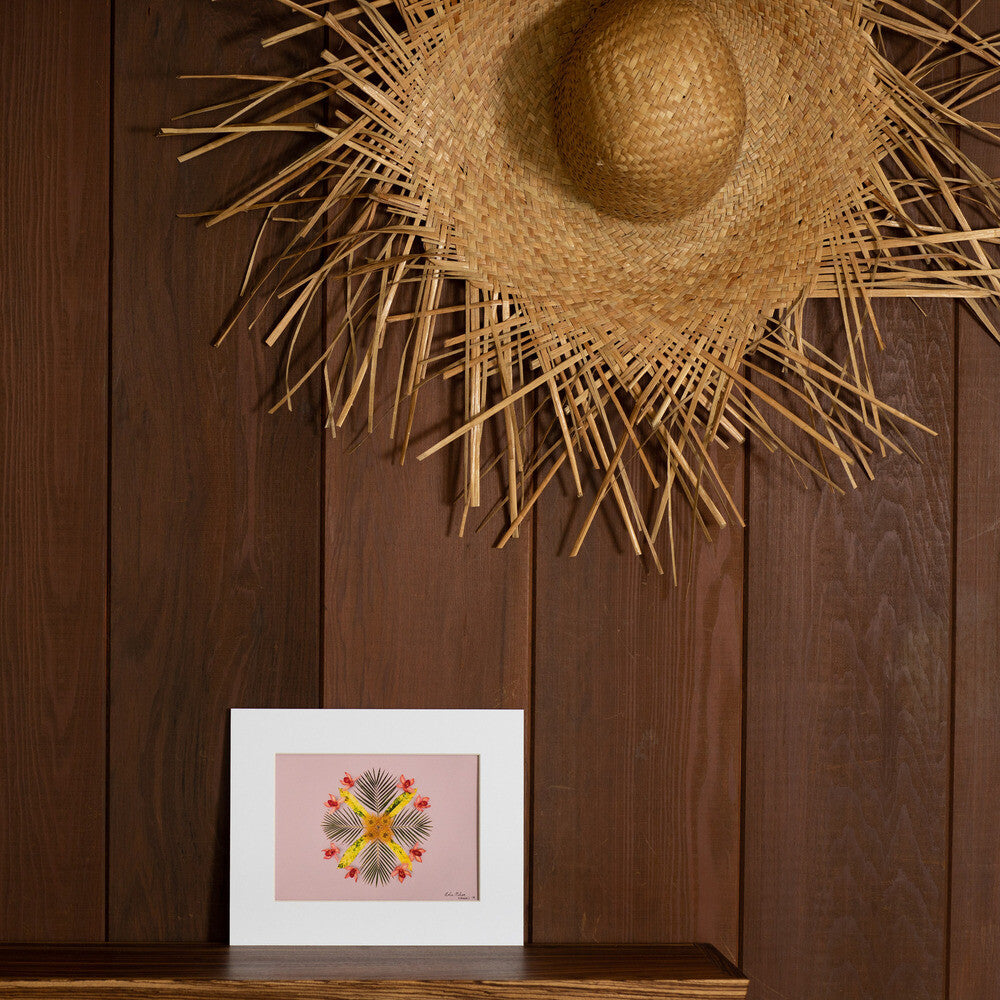 11x14 hawaiian art quilt photo with pink background